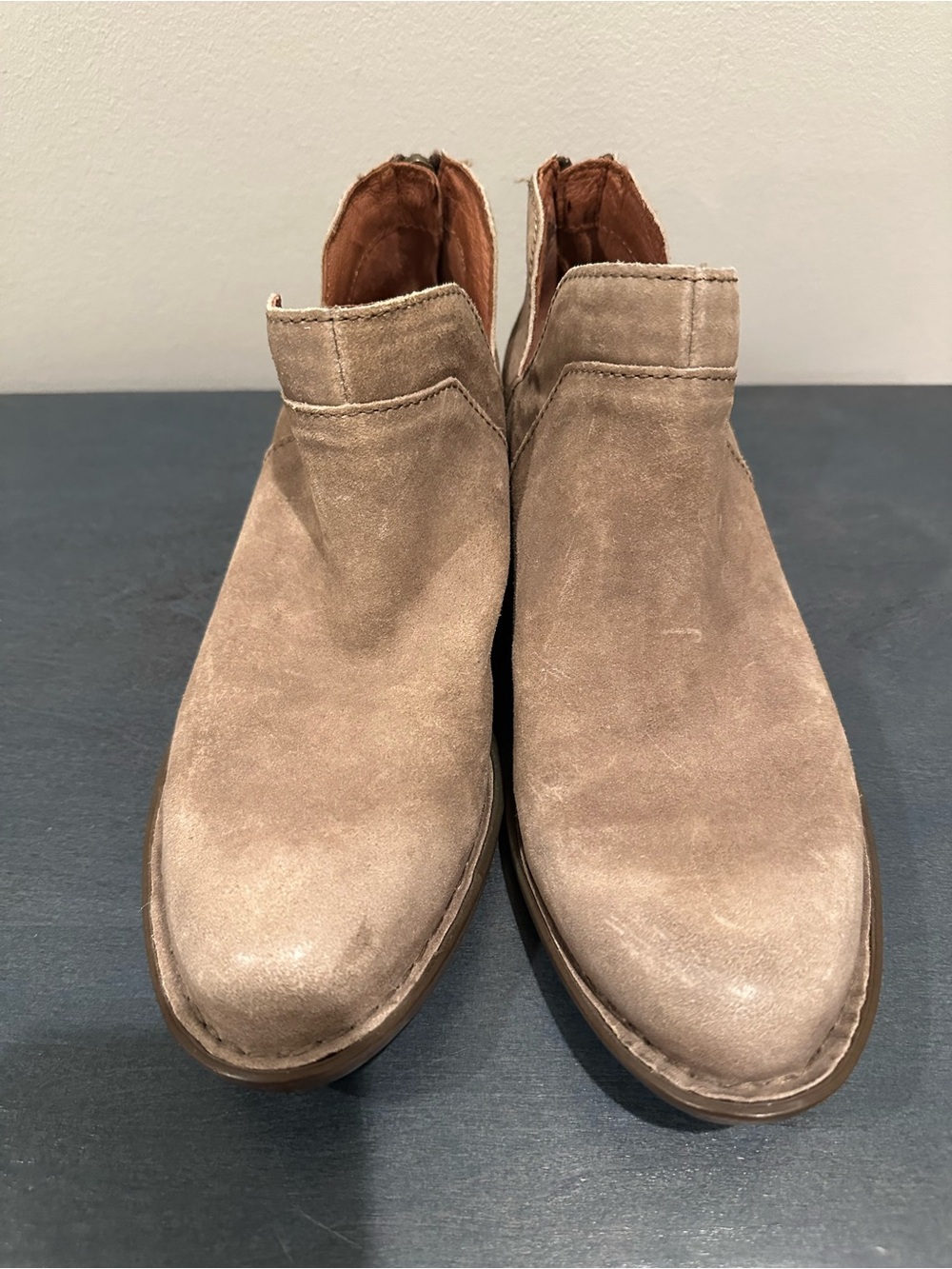 Born Women’s Leather Slip-On Ankle Boots - Taupe US Size 7.5